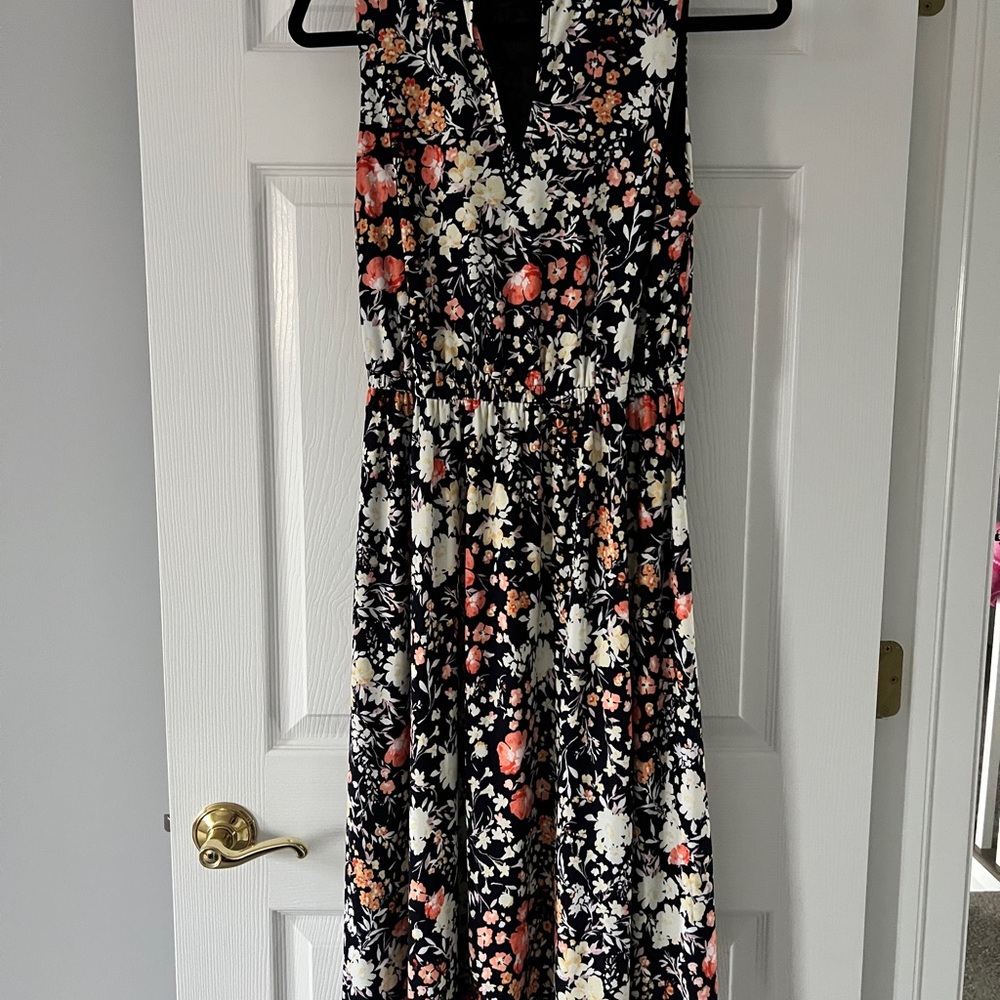 Anne Klein Black Floral Maxi Dress